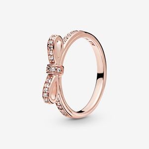 Pandora Sparkling Bow Rose Gold Ring